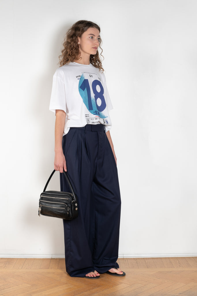 The 3-Pleat Trouser by 6397 is made of a superfine lightweight wool an has 3-pleats and a full, wide leg