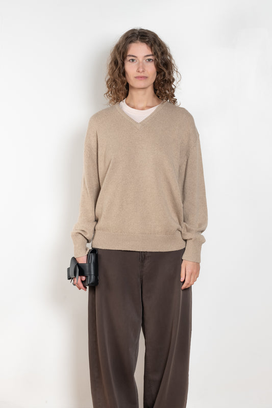The Oversized V-neck Sweater by 6397 is a oversized sweater made from a cashmere and cotton blend yarn