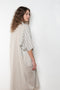 The Kaftan Dress by 6397 has an oversized silhouette and a short, wide sleeve, made from a Japanese patchwork cotton