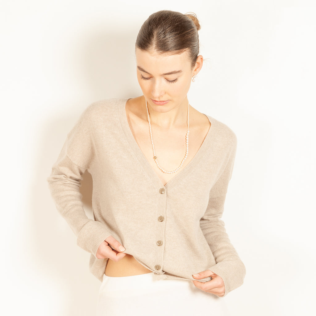 abby cardigan sand lisa yang