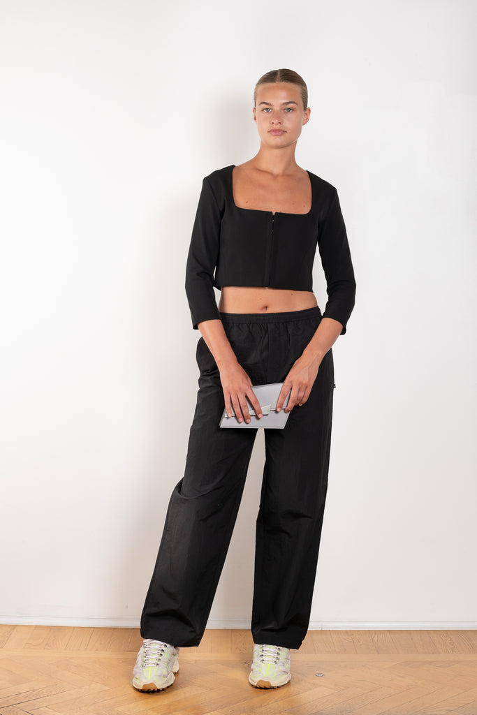 The Hooked Top 852 by Acne Studios is a cropped top with front hook and eye closure, a square-cut neckline and a zipper closure