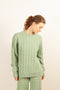 acne knit092 cable knit sage green