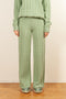 cable knit sage green trouser