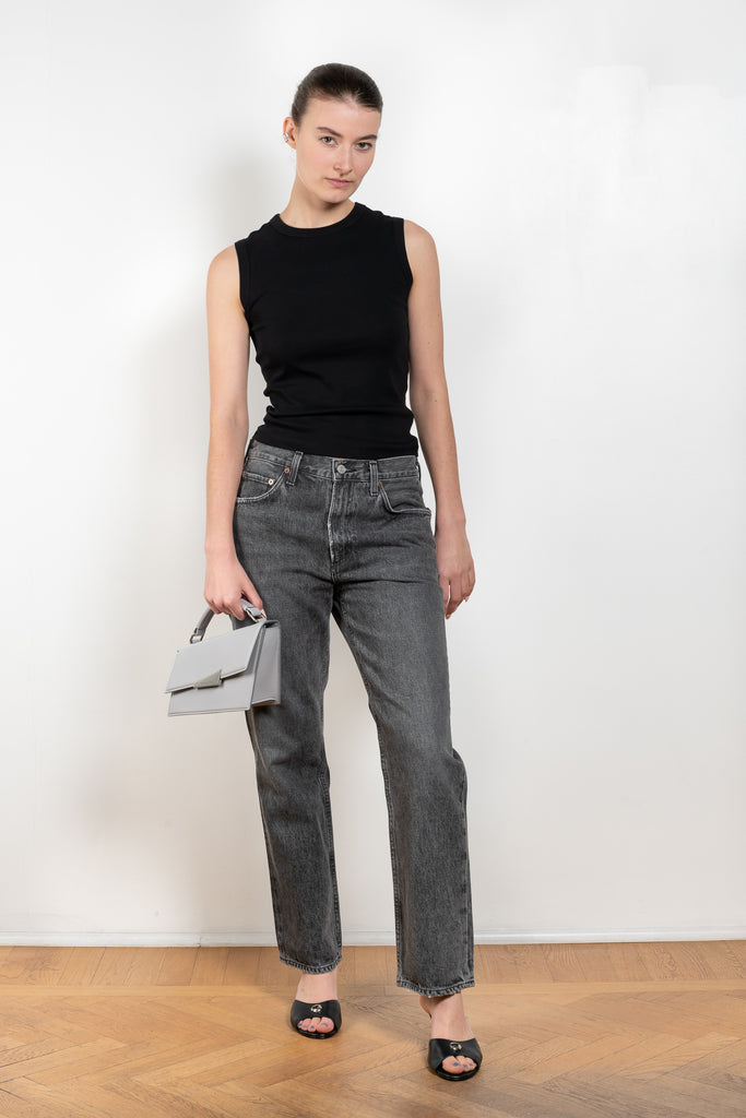 The Valen Jean by AGOLDE is a mid waist ankle length jeans with a straight leg