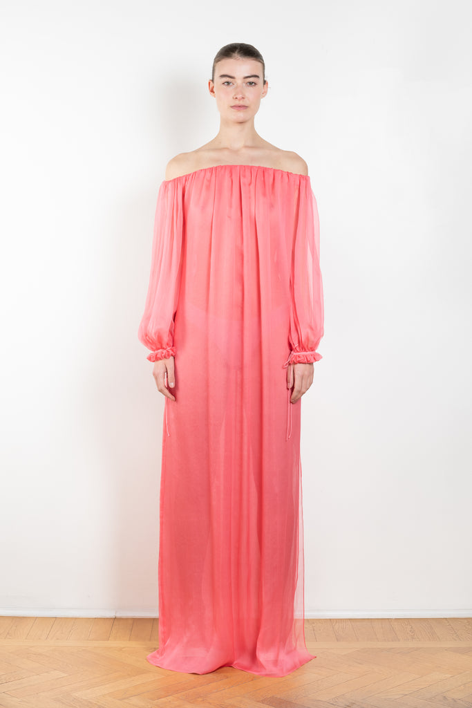 The Milani Dress by Anna October is an effortless lightweight summer dress in a bright pink silk chiffon