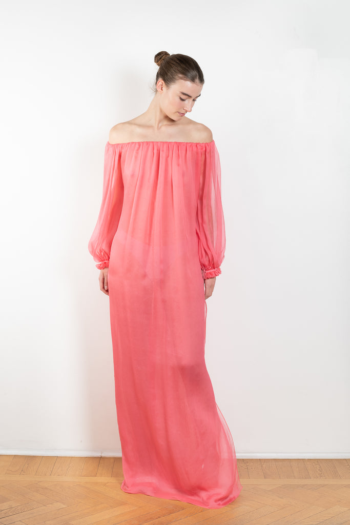 The Milani Dress by Anna October is an effortless lightweight summer dress in a bright pink silk chiffon