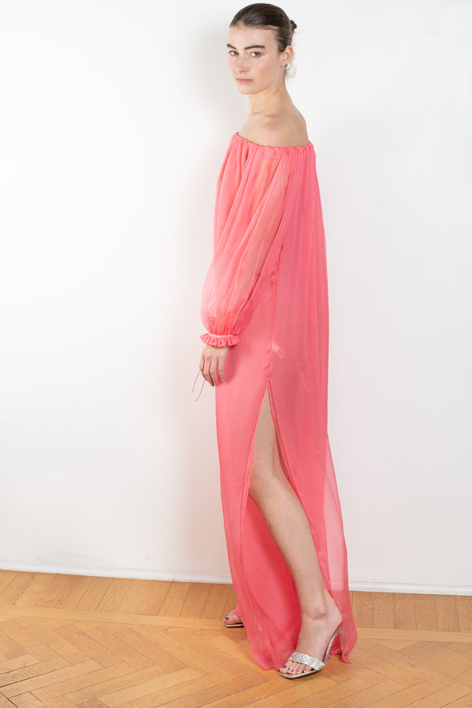 The Milani Dress by Anna October is an effortless lightweight summer dress in a bright pink silk chiffon