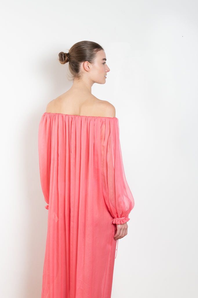 The Milani Dress by Anna October is an effortless lightweight summer dress in a bright pink silk chiffon