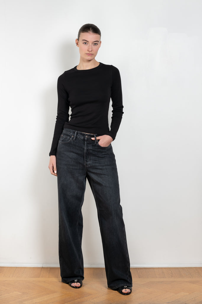 The 1981F Jeans by Acne Studios&nbsp;are cut to a loose fit with a low waist, wide leg