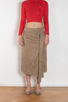 Belted Twill Skirt