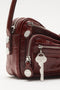 acne studios camero bag burgundy croco