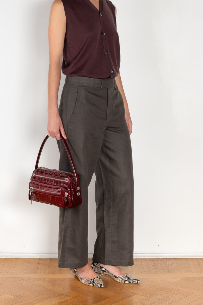 acne studios camero bag burgundy croco