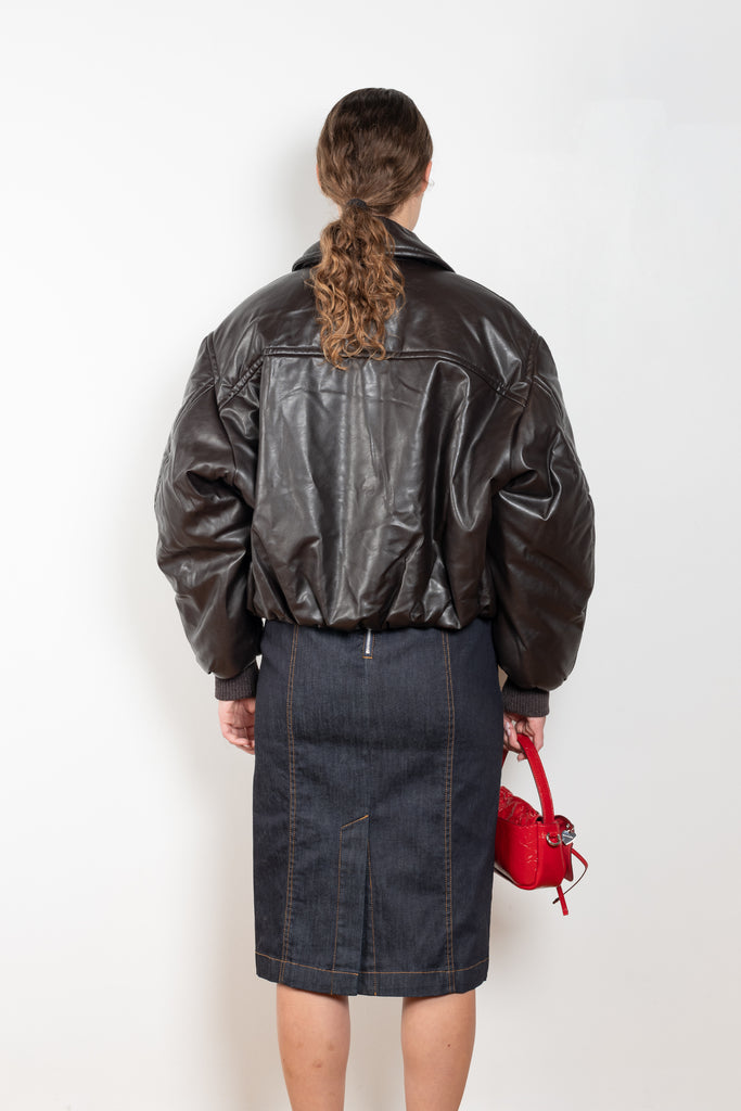 The Coated Bomber by Acne Studios has a coated leather finish