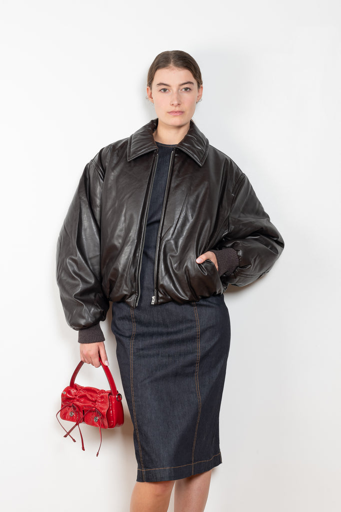 The Coated Bomber by Acne Studios has a coated leather finish