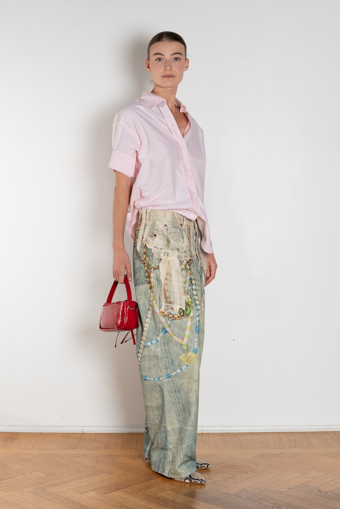 The Keychain Print Loose Jeans by Acne Studios are loose jeans with a mid waist and full length
