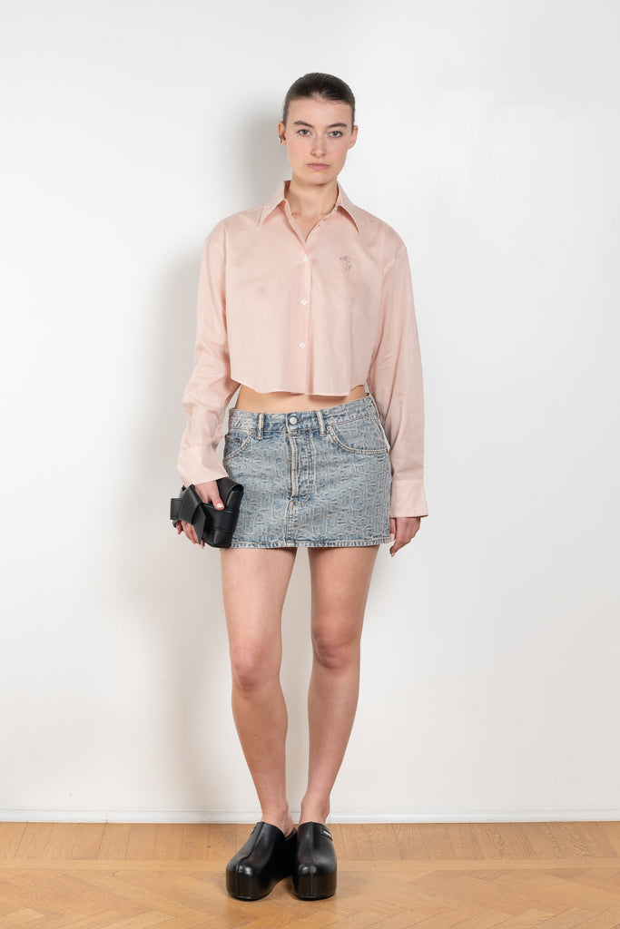 The Logo Crop Shirt 1077 by Acne Studios is a cropped shirt with a logo embroidery