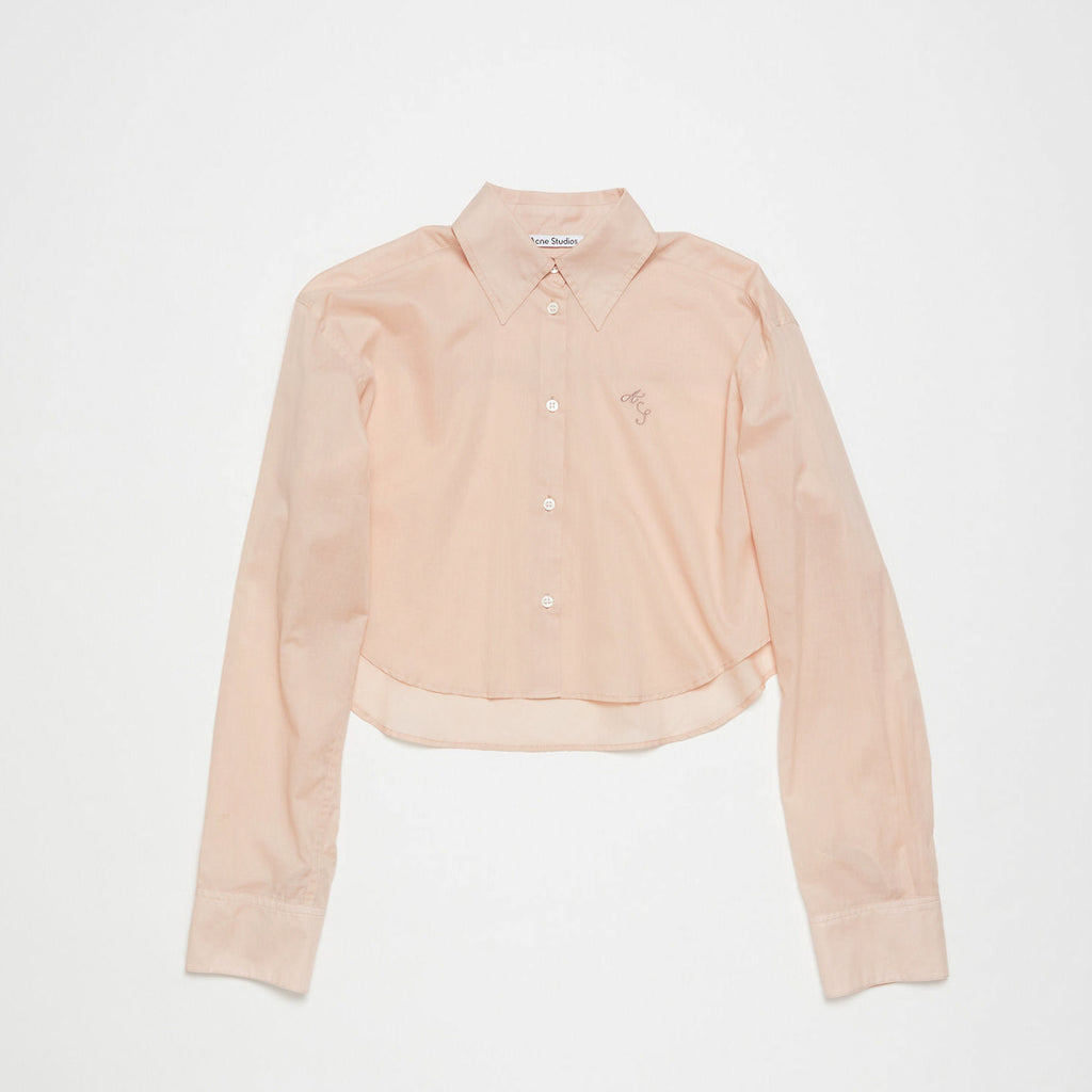 The Logo Crop Shirt 1077 by Acne Studios is a cropped shirt with a logo embroidery