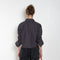 The Shirt Jacquard Pinstripe by Acne Studios is a button-up shirt in poplin cotton with a contrast bow embroidery