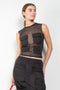 The Cargo Mesh Top by Acne Studios is a semi sheer top with front cargo pocket detailing