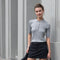 The Short sleeve polo shirt by Acne Studios is a lightweight ribbed silk polo top, detailed with a silver-toned logo engraved heart charm at the back
