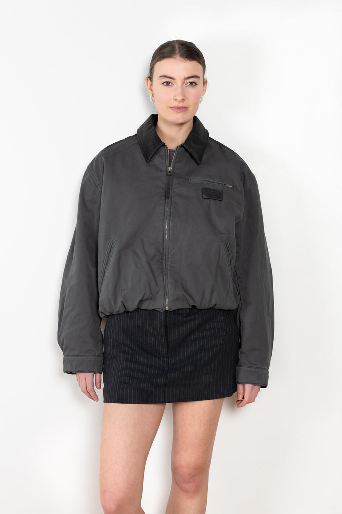 Bomber blouson jacket is crafted from twill cotton with a garment-dyed finish, an Acne Studios Stockholm 1996 logo patch at the front