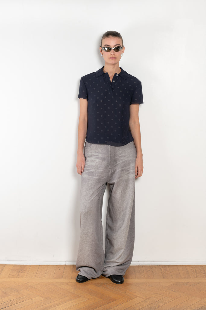 The Layered Tshirt by Acne Studios&nbsp; features seasonal polka dot artwork, adorned with shredded cuts and double-layered mesh construction