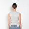 The Binx Tank by Agolde is high neckline top with a ribbed texture that enhances the close fit