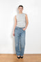 The Binx Tank by Agolde is high neckline top with a ribbed texture that enhances the close fit