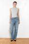 The Binx Tank by Agolde is high neckline top with a ribbed texture that enhances the close fit