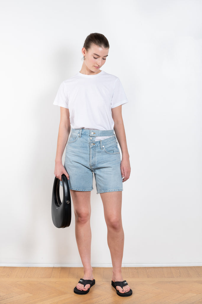 The Broken Waistband Short by Agolde has an easy, slightly relaxed leg and an ultra-high, broken waistband detail to show a sudden flash of skin