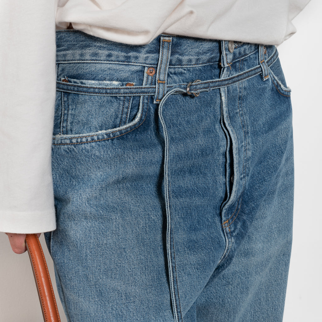 The Emmi Jean by Agolde has a long inseam, perfect for a slouchy look, and is cinched with a thin denim belt for added style
