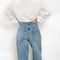 The Vana Fold Jean by Agolde has a bold, directional silhouette, featuring a distinctive "fold" closure and classic 5-pocket styling