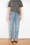 The Valen Jean by AGOLDE is a mid waist ankle length jeans with a straight leg and a flattering square cut top block