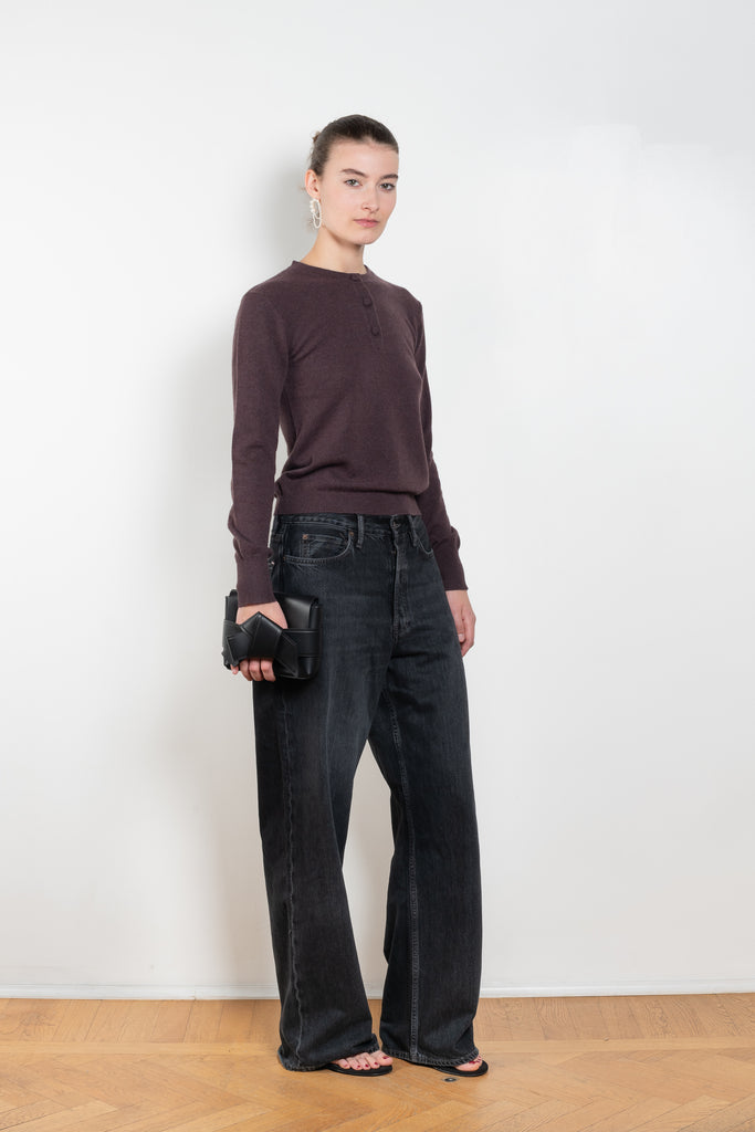 The Paul Henley by Alexandra Golovanoff is a lightweight cashmere sweater with a henley collar