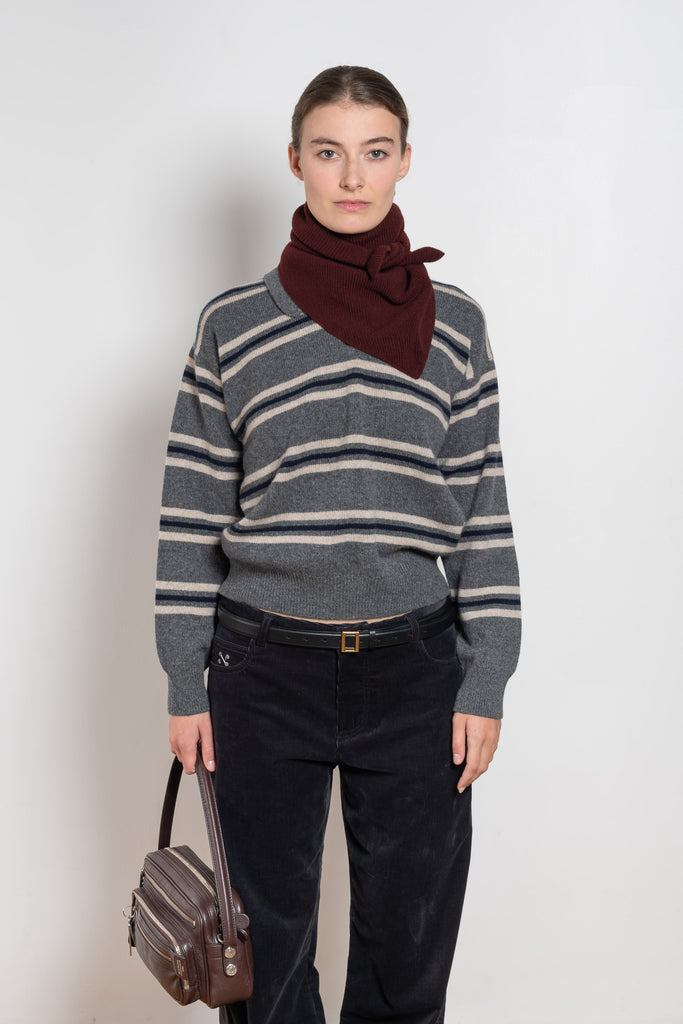 and daughter edith stripe polo grey