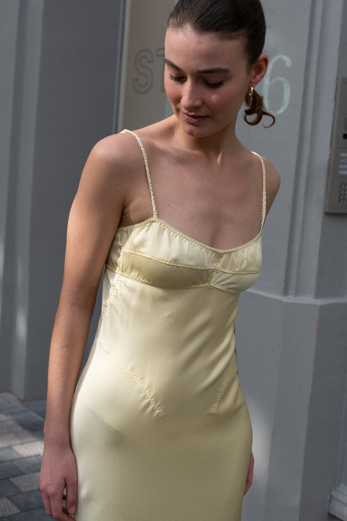 The Waterlily Midi Dress by Anna October is a&nbsp;signature lightweight summer dress with an open back and lingerie details