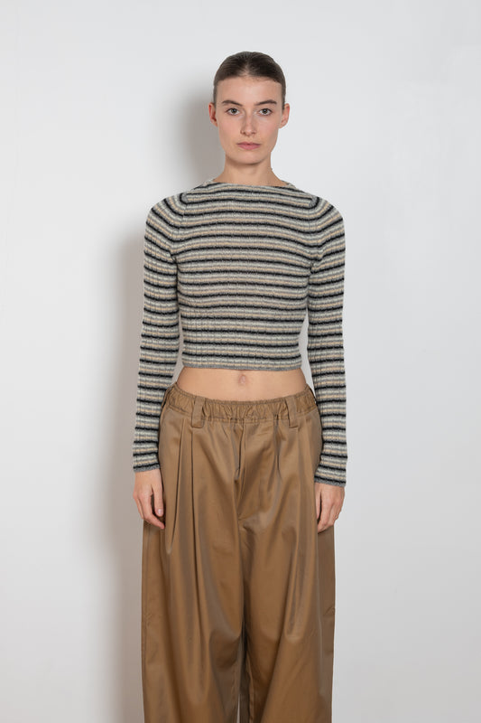auralee boatneck rib stripe