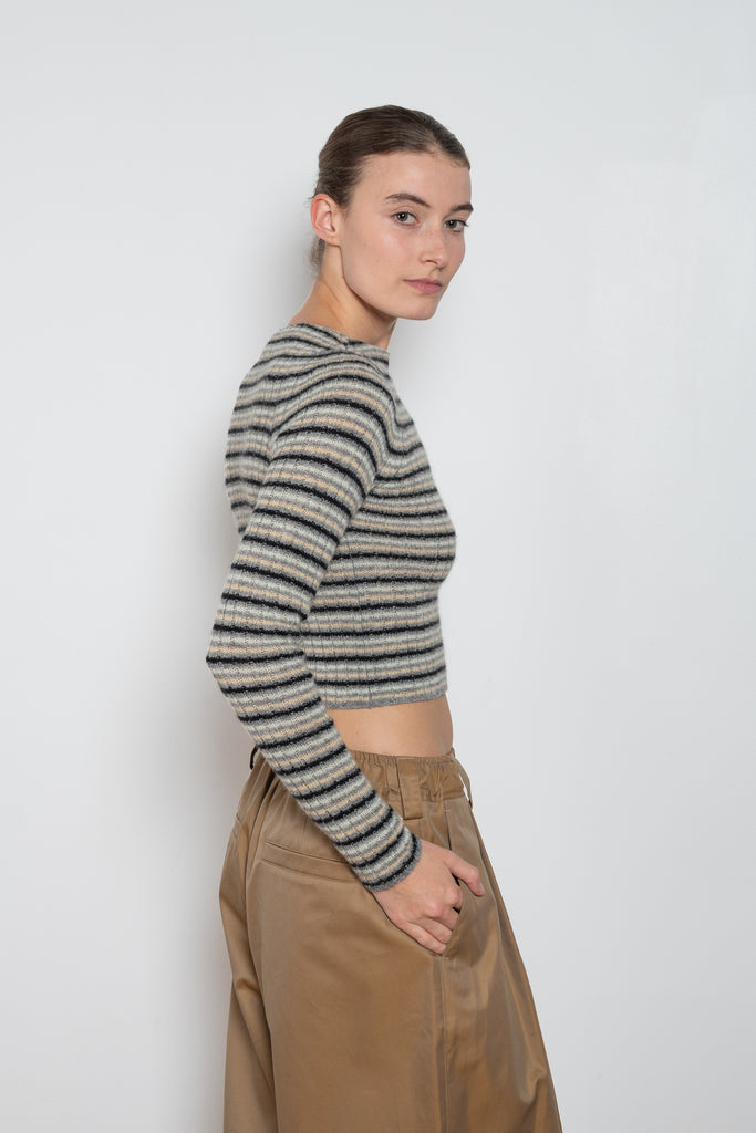 auralee boatneck rib stripe