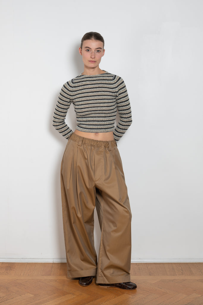 auralee boatneck rib stripe