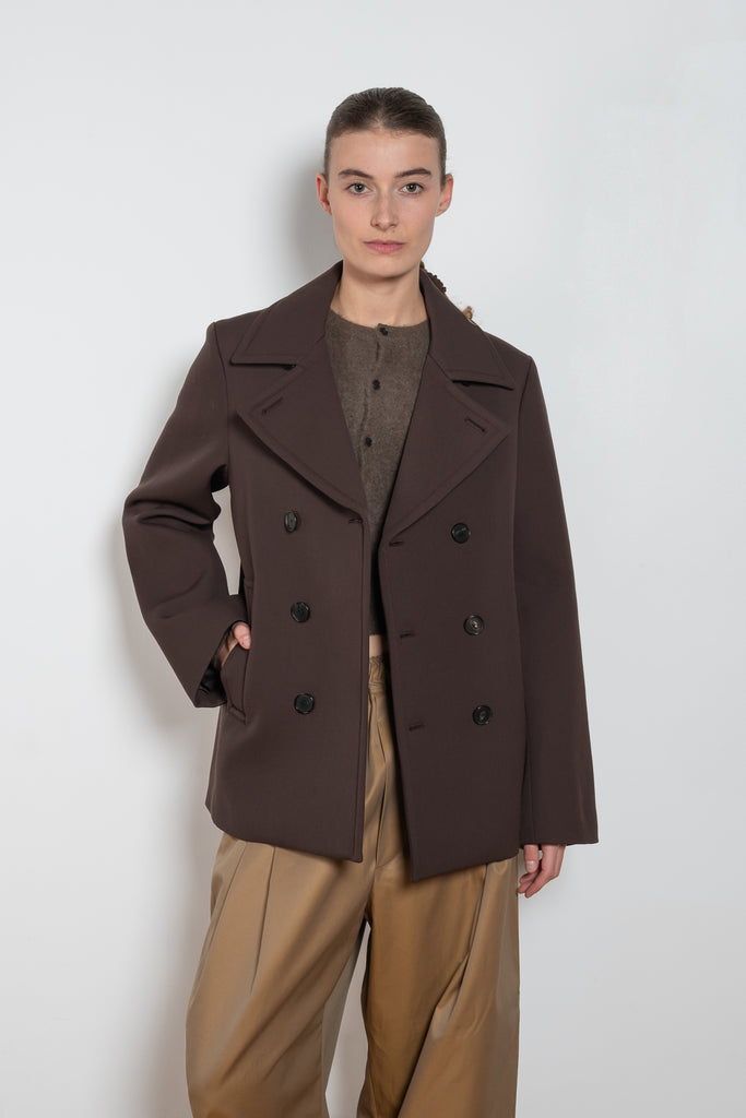 auralee peacoat brown