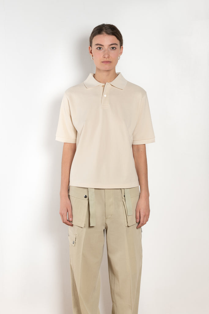 The Polo Shirt by Auralee is a high gauge picqué knit with polo details