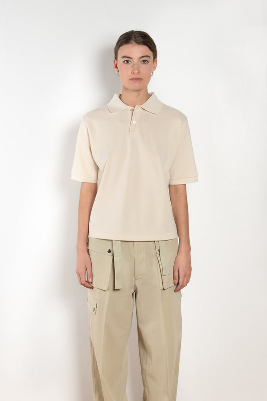 The Polo Shirt by Auralee is a high gauge picqué knit with polo details