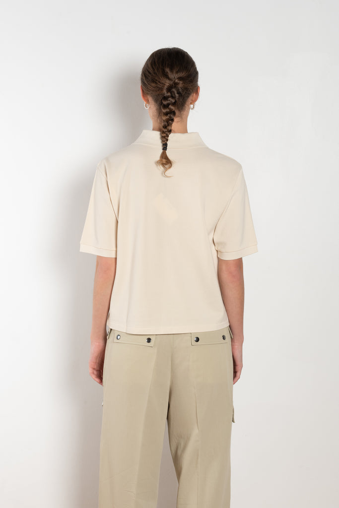 The Polo Shirt by Auralee is a high gauge picqué knit with polo details