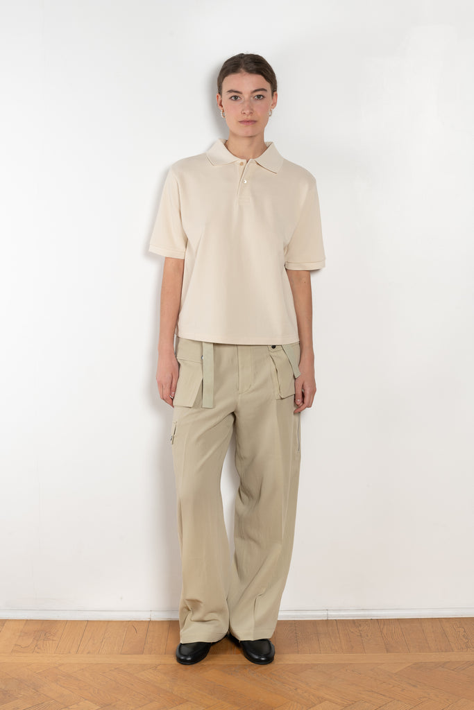 The Polo Shirt by Auralee is a high gauge picqué knit with polo details