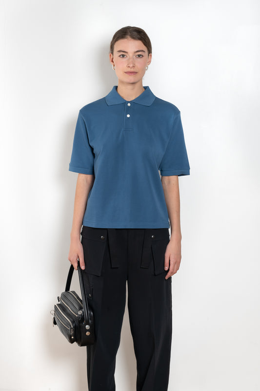 The Polo Shirt by Auralee is a high gauge picqué knit with polo details