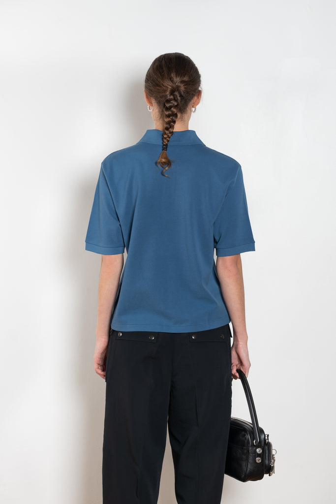 The Polo Shirt by Auralee is a high gauge picqué knit with polo details