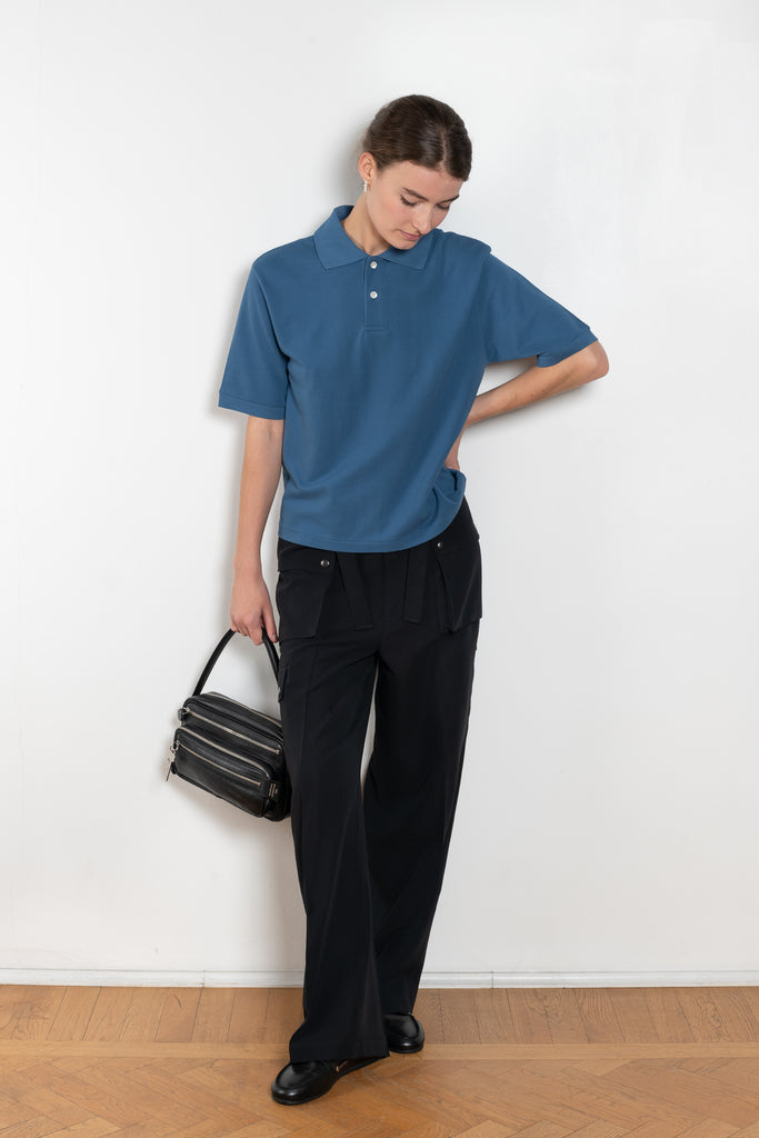 The Polo Shirt by Auralee is a high gauge picqué knit with polo details