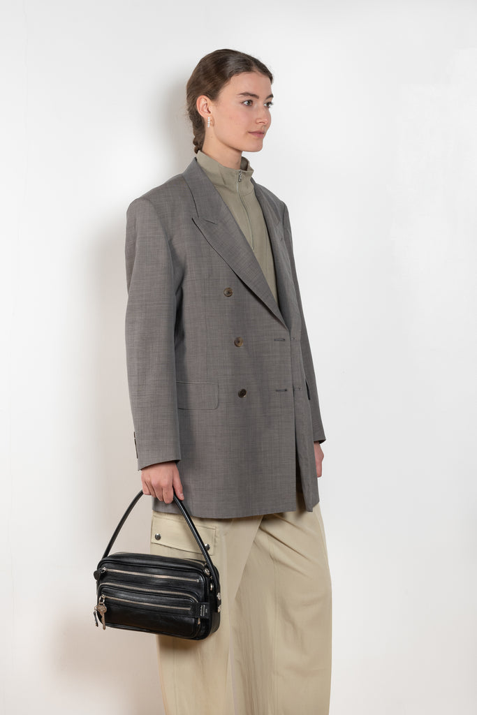 The Double Breasted Jacket by Auralee is a relaxed suit jacket made in a tropical wool kid mohair with a lightweight mid season feel perfect for everyday wear
