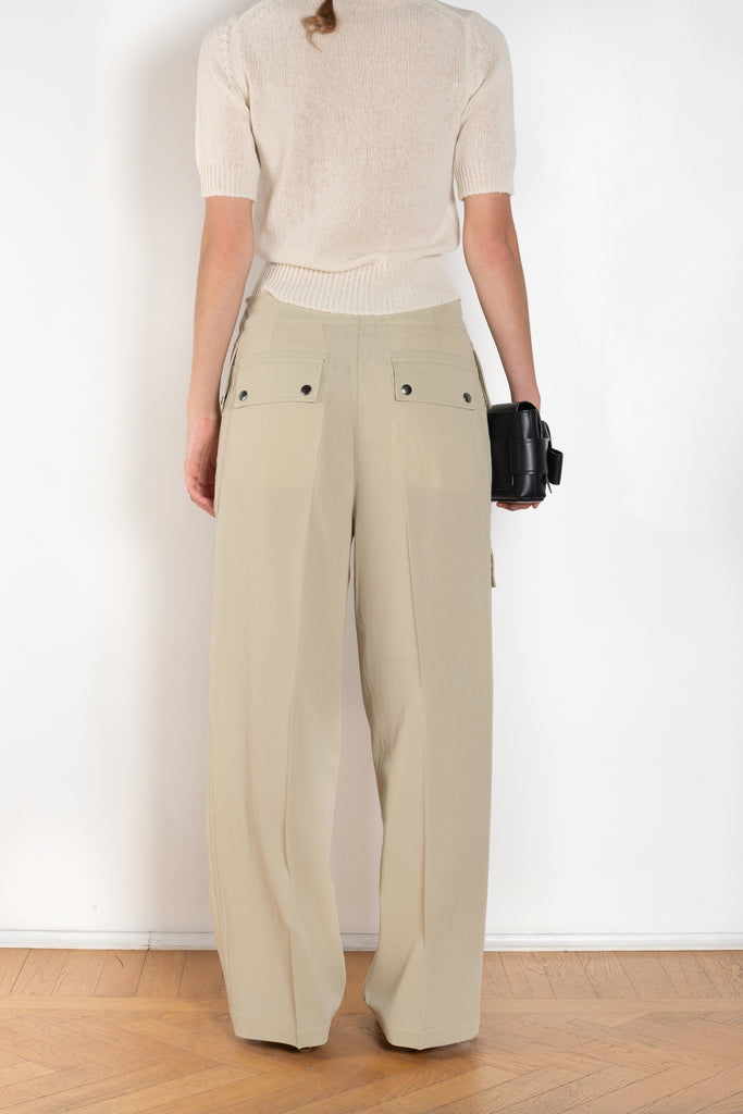 The Lightweight Cargo Pants by Auralee is a relaxed trouser in a lightweight cotton and wool blend with cargo details