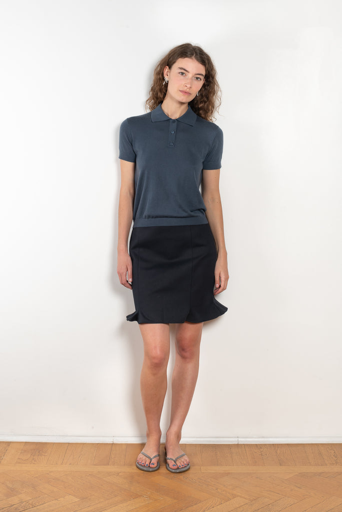 The Arista Flared Skirt by Bite is crafted from high-quality organic cotton,&nbsp; with a subtle fluted hem and an invisible side seam closure
